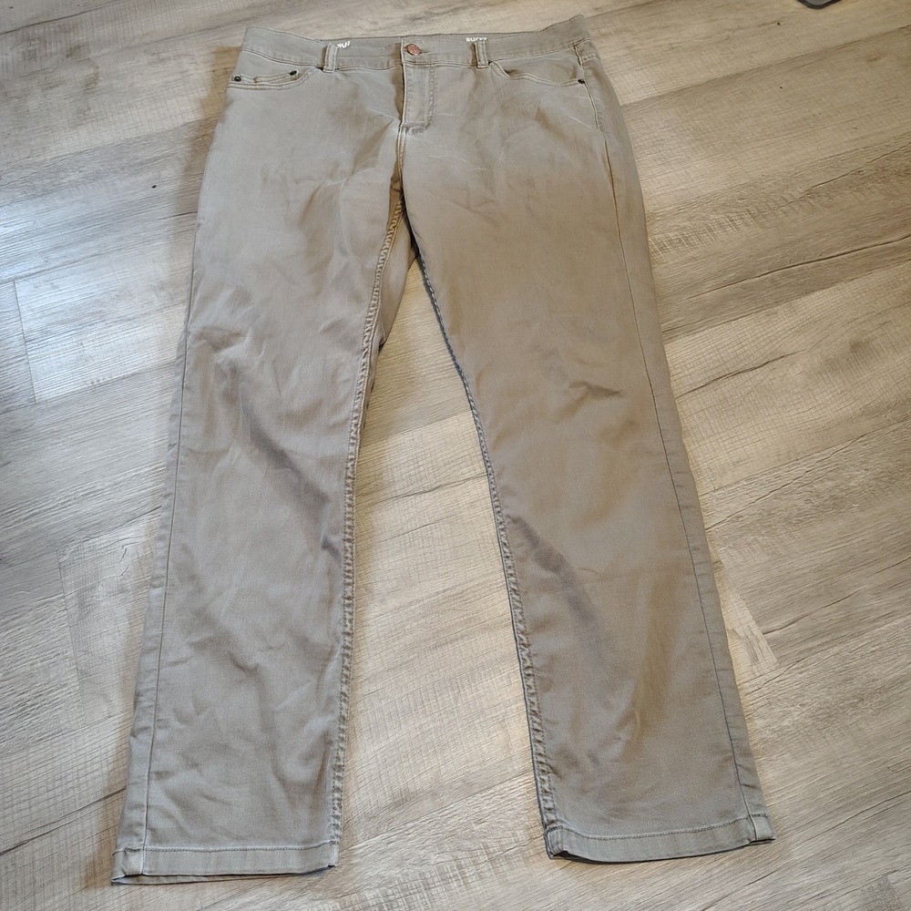 Mugsy Bucks Tan Khaki Stretch Chino Pants Mens 38x30 Straight Leg Five Pocket
